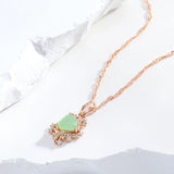 14K Gold Filled Trend Green AAA Zircon Crystals Flower Elegant Fine Pendant Necklace