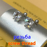 Premium 0.5-2ct Moissanite Diamonds Sterling Silver Stud Earrings for Men Women