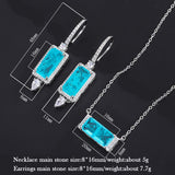 Vintage Paraiba Tourmaline Gemstone Pendant Necklace Drop Earrings for Women - Fine fashion Jewelry Sets - The Jewellery Supermarket