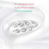 New Design 3*4MM VVS1 D Colour Moissanite Diamonds Silver Engagement Ring