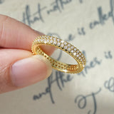 Sparkling Double-row 1.3mm VVS1 D Color Full Moissanite Eternity Luxury Ring