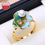 Unique Handmade Real Pearl 18K Gold Plated Adjustable Rings for Women