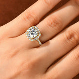 Super 8mm 2ct Moissanite Certified 925 Sterling Silver Engagement Halo Rings For Women - Wedding Party Jewelry Gift
