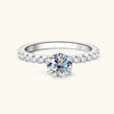 Superb 6mm 0.8Carat D Color VVS1 Moissanite Silver Engagement Solitaire Rings