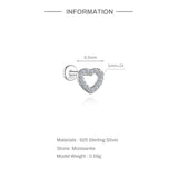 Round Cut 0.03-1.2CT Moissanite Diamonds Sterling Silver Unisex Stud Earrings