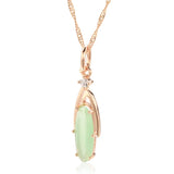 Personality 14K Filled Rose Gold Oval Mist Green AAA Zircon Pendant - Luxury Necklace for Women Party Jewellery