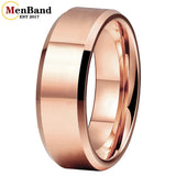 High Quality Beveled Edges Flat Polished 6/8MM Men Women Tungsten Carbide Rings