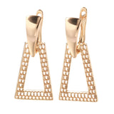 14 Karat Gold Filled Luxury Vintage Triangle Dangle Trendy Earrings For Women