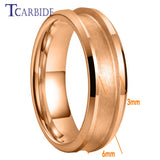 Groove Beveled Polished Finish 4/6/8mm Tungsten Carbide Engagement Rings
