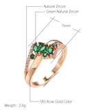Fabulous Green AAA Zircon Diamonds 14K Gold Filled  Luxury Ring Fine Jewellery