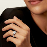 Terrific 1/2/3/4CT Princess Cut VVS1 D Colour Moissanite Diamond Silver Engagement Ring
