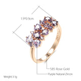 14 Karat Rolled Gold Shiny Purple AAA Zircon Crystals Fine Jewellery Trendy Rings