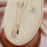 14K Rolled Gold Minimalist Oval Geometric High Quality Fashion Pendant Necklace