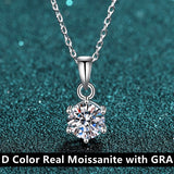 Graceful 1-3CT Round Cut D Colour VVS1 Moissanite Diamond Necklace for Women - 925 Silver Diamond Fine Jewellery