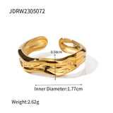 18K Plated Stainless Steel Minimalist Irregular Curve Geometric Curved Ring