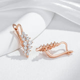 14K Rolled Gold Shiny Grapes Design AAA Zircon Diamonds Geometry Drop Earrings For Women