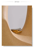 18K Gold Plated Fashion Stainless Steel Rose Flower Ring Charm Jewellery