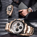 Popular Top Luxury Brand Automatic Date Chronograph Japan VK63 Sapphire Glass Quartz Watches For Men - The Jewellery Supermarket