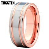 New Arrival Grooved Polished Finish Trendy Tungsten Fashion Engagement Wedding Rings for Men and Women - The Jewellery Supermarket