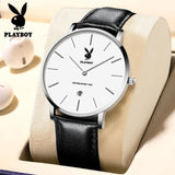 Quality Leather Strap Male Quartz Watch Casual Simple Fashion Male Wristwatch Waterproof with Stopwatch Alarm