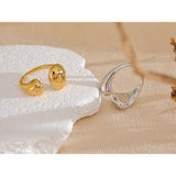 18K Gold Plated Stainless Steel High Quality Minimalist Smooth Fashion Adjustable Ring