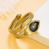 Luxury Brand Selection Snake Shape CZ Diamonds Iced Out Analog Quartz Watches