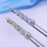 Real 0.1-3CT Moissanite Diamond Stud Earrings Silver Platinum Plated  Fine Jewelry