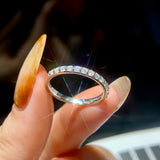 Half-Eternity Moissanite Diamonds Matching Wedding Diamond Sterling Silver Ring