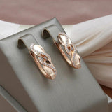 Gorgeous 14K Filled Rose Gold with AAA Cz Damonds Spiral Drop Earrings For Women - High Quality Jewellery