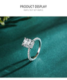 Luxury Princess Cut Shiny AAAA Lab Created Diamond Sterling Silver Classic Ring