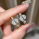 D Colour VVS Oval Cut GRA Certified 2CT Moissanite Diamond Ring Silver Promise Engagement Wedding Fine Jewellery