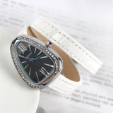 Luxury Roman Numerals Dial Classic Leather Snake Design Bangle Ladies&nbsp; Quartz Watch - Ideal Gifts