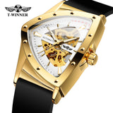 Top Brand Casual Sport Automatic Mechanical Men's Watches Triangle Silicone Strap Skeleton Hollow Racing Wristwatch