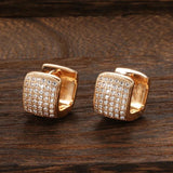 Excellent Square Rolled 14K Rose Gold Fashion AAA Zircon Diamonds Earrings -  Luxury Trendy Fine Jewellery