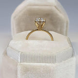 925 Sterling Silver 6.5mm Round Cut D Colour VVS1 Moissanite Solitaire Engagement Wedding Rings, Fine Jewellery