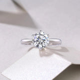 Six Claws Solitaire 0.5/1/2/3/5ct D Colour Moissanite Diamonds Engagement Rings S925 Sterling Silver Fine Jewellery