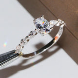 D Colour VVS1 1/2CT Oval Cut Moissanite Diamonds Rings Silver 18K Gold Plated Wedding Engagement Jewellery with GRA