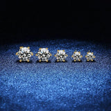 Classic Moissanite Diamonds 925 Sterling Silver Fine Jewellery Stud Earrings