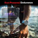 New TRITON Solar Powered Dive Watch - Luxury 316L Stainless Steel Case Waterproof 300M Quartz Watches For Men