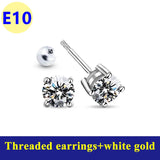 925 Sterling Sliver High-end Crown Moissanite Diamond Heart Screw Stud Earrings For Women