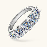 Sparkling Round Moissanite Diamonds Half Eternity Wedding Ladies Rings Engagement Wedding Sterling Silver Jewellery
