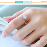 Flower Bud Design Round 1CT Moissanite Diamond Ring For Women  S925 Sterling Silver Wedding Engagement Jewellery