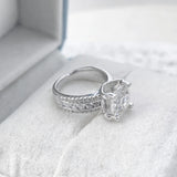 Dazzling 2ct 3ct 5ct D Colour VVS1 Moissanite 925 Sterling Silver Wedding Ring