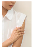 18K Gold Plated High Quality Stainless Steel Twisted Round Simple Daily Ring