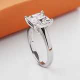 Terrific 1/2/3/4CT Princess Cut VVS1 D Colour Moissanite Diamond Silver Engagement Ring