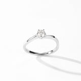 Awesome 4.5mm Round Sterling Silver VVS1 D Colour Moissanite Solitaire Ring