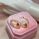 New Luxury Heart 14K Filled Rose Gold Creative Micro-wax Inlay AAA Zircon Crystals Drop Earrings - Fine Jewellery