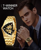 New Sports Triangle Casual Automatical Hollow Fashion Luminous Pointers Skeleton Military Mechanical Watches
