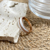 14K Rolled Gold White Enamel AAA Zircon Diamonds Full Paved Glossy Stylish Womens Rings