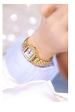 New Arrival Stainless Steel Square Luxury High Quality Fashion Rhinestone Crystals Ladies Watches